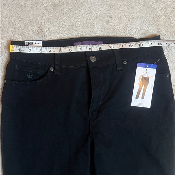 Gloria Vanderbilt Women's Black Straight Leg Jeans sz 10 x 29” - Picture 5 of 12